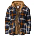 Men's coat Quilted Lined Button Down Plaid Shirt Keep Warm Thin Jacket With Hood autumn winter