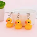 Cute Resin Yellow Duck Keychain Key Ring For Women Gift Funny Creative Colorful Simulation Animal