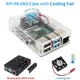 ABS Case for Raspberry Pi 4 Model B Plastic Shell Removable GPIO Cover with Cooling Fan for