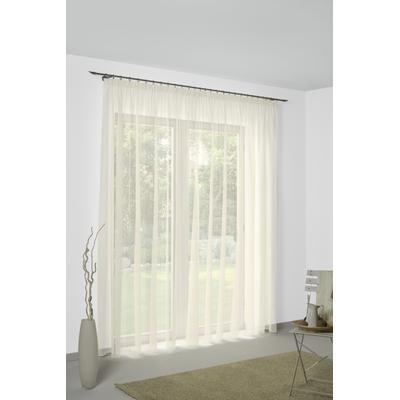 Gardine WIRTH "Manuela", beige (champagner), B:650cm H:245cm, Polyester, Gardinen, Fertig-Store mit Metallösen nach Maß Image