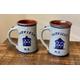 Set of 2, Vintage, Oakfield, New York, Stoneware, Ceramic, Large, Cups, Mugs, Tankards, USA, Souvenir, Collectible, Retro, Wedding, Gift