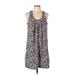 Karin Stevens Casual Dress - Shift Scoop Neck Sleeveless: Purple Floral Dresses - Women's Size 12