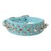 Pet Supplies Adjustable Leather Studded Pet Puppy Dog Collar Neck Strap Leather Dog Cat Pet Collars Small Cat Dogs as Pet Gift Pet Accessories Artificial Leather Light Blue