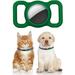 AirTag Dog Collar Pet AirTag Holder Compatible Apple airtags Case Cover Silicone Protective Case Lightweight Soft Anti-Scratch Anti-Lost(Blackish Green-2 Pack)