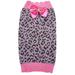 Pet Supplies Puppy Leopard Bowknot Puppy Pink Pet Winter Dog Clothes Cute Sweater Pet Clothes Pet Accessories Cotton Pink