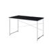 Writing Desk with 4 Tier Shelf Bookcase, Chrome Metal Frame, X-Shape Cross Bar