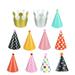 11pcs Cake Birthday Party Cone Paper Hats with Colorful Patterns for Pets Dogs Cats (Mixed Color)