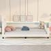 Twin Size Upholstered Daybed with Cute Ears-shaped Headboard, Modern Kid's Bed Frame with Nailhead Decoration