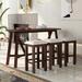 Distressed Multipurpose Kitchen Bar Table Set with Upholstered Stools