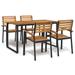 vidaXL Patio Dining Set Outdoor Table and Chair Solid Wood Acacia and Metal