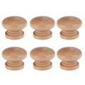 Hemoton 30PCS Single Hole Round Wooden Handle Furniture Drawer Handle Mushroom Shape Cabinet Handle With Screws