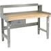 Maple Butcher Block Square Edge Top Workbench with Drawer & Riser 60 W x 30 D x 30 to 38 H