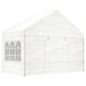 vidaXL Gazebo with Roof White 4.08x2.23x3.22 m Polyethylene