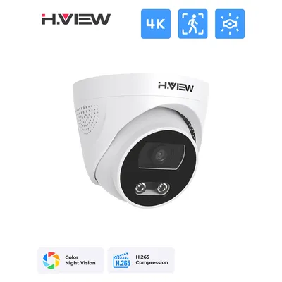 H.View 8Mp Poe Ip Kamera Ai Gesicht Erkennung 4K Cctv Sicherheit Kamera Outdoor Dome Audio Video Überwachung Recorder Für xmeye app nvr System