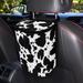 Pzuqiu Black and White Cow Milk Car Trash Can with Lid Leak Proof Trash Bin Garbage Bag Collapsible Automatic Portable Trash Can Easy to Clean Used in Car Home Office