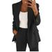 knqrhpse Lounge Sets for Women Workout Sets Two Piece Lapels Suit Office Business Button Formal Jacket+Pant Suit Slim LooseTrouser Jacket Suit Two Piece Sets for Women Sweat Suit 2 Piece Set Black XL