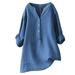 knqrhpse Long Sleeve Shirts For Women Loose Button Down Blouse Tops Stand Solid Sleeve Collar Long Casual Women Shirt Women S Blouse Sweatshirt For Women Fall Clothes For Women 2023 Blue 5XL