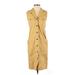 Shades of Grey by Micah Cohen Casual Dress - Shirtdress: Yellow Dresses - Women's Size 2X-Small