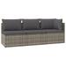 Anself 3 Piece Patio Set with Cushions Gray Poly Rattan