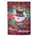 Evergreen Garden Flag Happy Holiday Snowman Suede Double Sided Indoor Outdoor Decor 18 x 12.5