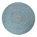 Casavani Round Handmade Blue Beige Jute Cotton Area Rug Living/Dining Room Rug Outdoor Yoga Mats 10x10 feet