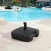 50LB Square Patio Umbrella Base Water Filled Outdoor Stand Weight With Umbrella Holder Suit For Dia From 1.5 To 2 Table Umbrella Pole Black(Base)