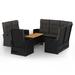 Anself 4 Piece Patio Set with Cushions Black Poly Rattan