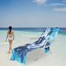 LWITHSZG 83 x 28 inch Microfiber Beach Chair Towel Cover Lounge Chair Cover Swimming Pool Chair Cover with Pockets Soft Chaise Cover for Holidays Sunbathing Beach Hotel Pool Tie Dye