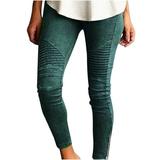 CZHJS Womens Slim Leggings Comfy Boho Summer Beach Pants Compression Pants Solid Color High Waist Pencil Pants Hiking Pants for Ladies Green XXL