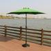 8.8 feet Outdoor Aluminum Patio Umbrella Patio Umbrella Market Umbrella with 33 pounds Round Resin Umbrella Base Push Button Tilt and Crank lift Green