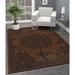 Indoor Outdoor Rug 5X7 Medallion Nut Brown Black Modern Area Rugs For Indoor And Outdoor Patios Kitchen And Hallway Mats Washable Porch Deck Outside Carpet (Medallion Nut Brown Black 5X7)