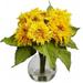 Nearly Natural Golden Sunflower Arrangement - Yellow - 12 in x 14 in x 14 in