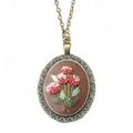 Farfi DIY Embroidery Flower Women Chain Necklace Sewing Handmade Jewelry Creative Gift (Style 4)