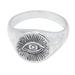 Icon of Mysticism,'Polished Sterling Silver Signet Ring with Mystic Eye Symbol'