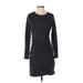 Banana Republic Casual Dress - Sweater Dress: Black Marled Dresses - Women's Size Small Petite