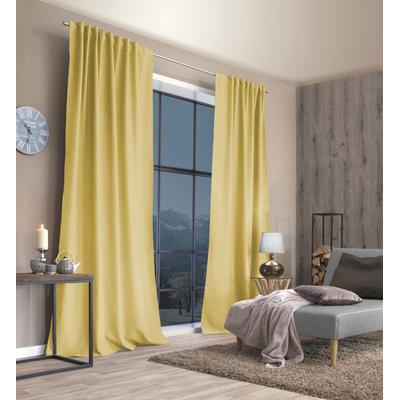 Vorhang HOME BASICS "ESKIMO" Gr. 2, gelb, B:135cm H:175cm, Polyester, Gardinen, Thermostoff Uni ESKIMO Image