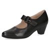Spangenpumps CAPRICE, Damen, Gr. 41, schwarz, Leder, elegant, Schuhe, Abendschuh, Festtagsschuh, Trichterabsatzmit Klettriemchen