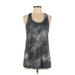 Reebok Active Tank Top: Black Color Block Activewear - Women's Size Medium