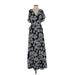 Thakoon Collective Casual Dress - Wrap: Black Floral Motif Dresses - Women's Size 0