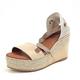 POPA Damen Hohen Keil Elgon Spaltleder Sand Sneaker, Sandfarben, 35 EU