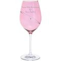 Ruby Wedding Anniversary Pair of Dartington Celebrate Crystal Pink Wine Glasses with Crystal Embellishment