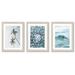 East Urban Home Turquoise Tropics By Tanya Shumkina - 3 Piece Gallery Framed Print w/ Mat Art Set Paper in Blue | 14" H x 11" W x 1.5" D | Wayfair