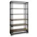 Harp and Finial 84" H x 46" W Etagere Bookcase Metal in Black/Brown | 84 H x 46 W x 16 D in | Wayfair HFF26462DS