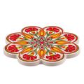 ARUN Small Ceramic Trivet 4.7" Stoneware/Ceramic in Green/Red/Yellow | Wayfair 229677