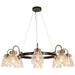 Aidtyrtm 34.3" Wide Gold and Black 8-Light Wagon Wheel Chandelier