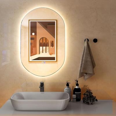 COSTWAY LED-Spiegel 80x50cm mit Anti-Beschlage Spiegelheizung, Badspiegel 3000K-6500K dimmbar, Image