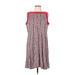 Perceptions Casual Dress - A-Line: Red Print Dresses - Women's Size Large Petite