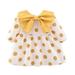 YDOJG Dresses For Girls Toddler Kids Baby Patchwork Long Ruffled Sleeve Bowknot Polka Dot Princess Dress Clothes Outfits For 18-24 Months