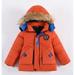 HAOTAGS Toddler Girls Faux Fur Collar Jacket Hooded Coat Thicken Winter Outwear for Kids Orange Size 3-4 Years