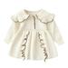 YDOJG Dresses For Girls Toddler Kids Baby Long Sleeve Patchwork Ruffled Sweater Princess Dress Outfits For 4-5 Years